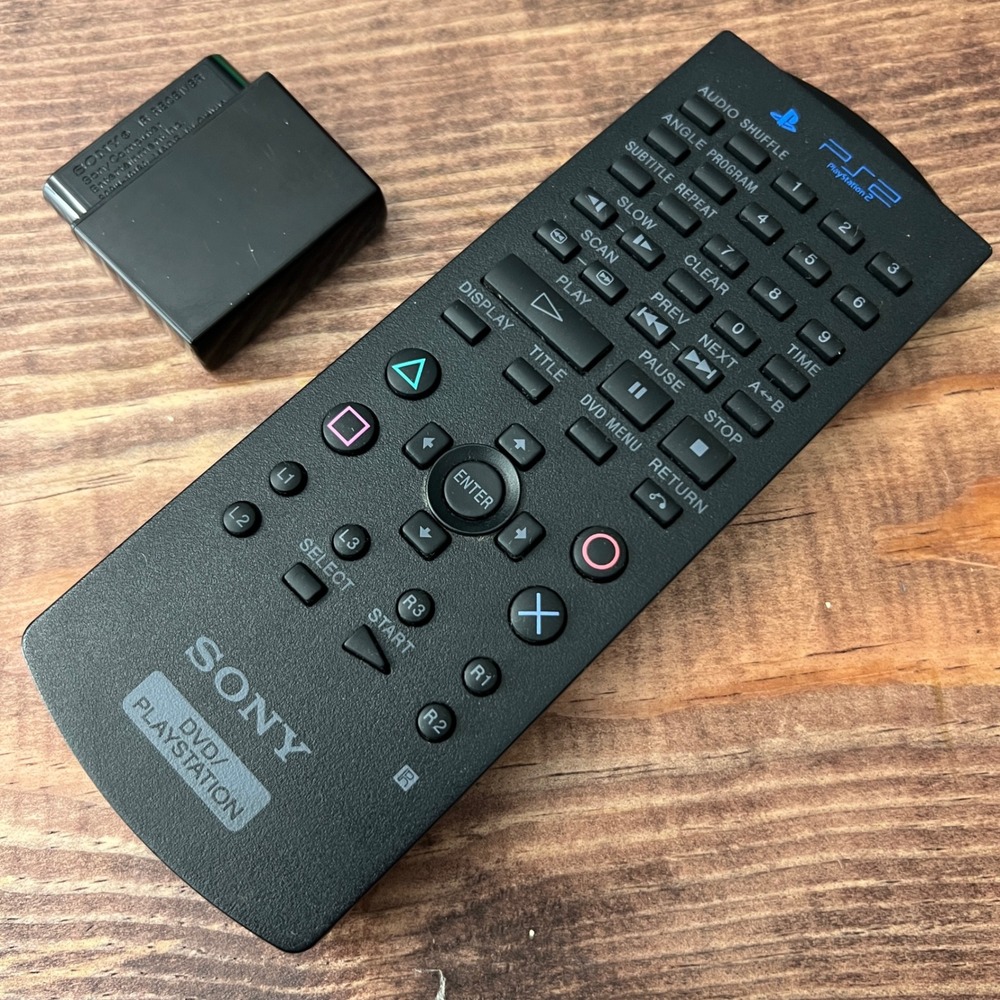 Sony PlayStation 2 DVD Remote Control SCPH-10150 with IR Receiver Black PS2